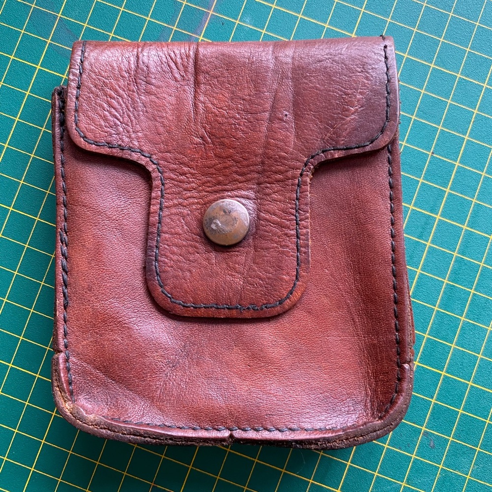 Vintage Brown Leather Men's belt Wallet